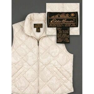 Vintage XL Eddie Bauer Black Label  Goose Down Quilted Puffer Outdoor Camp Vest